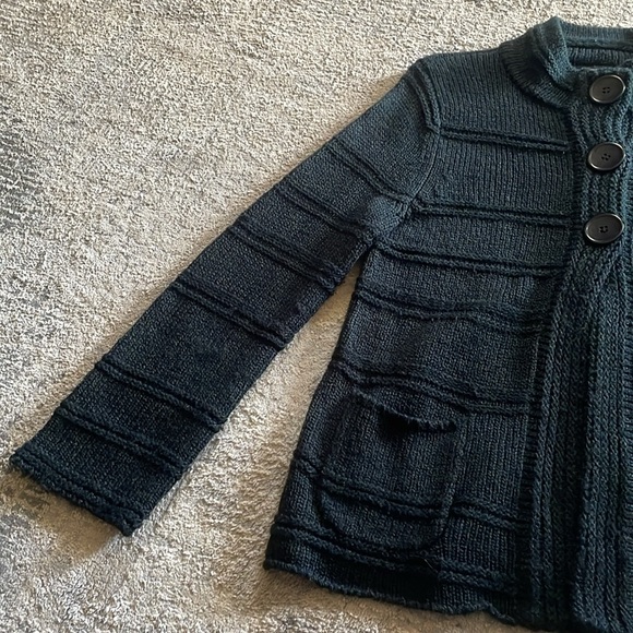 Ladies LH Sport black medium weight sweater/ cardigan w/3 button snap closure L - Picture 5 of 10